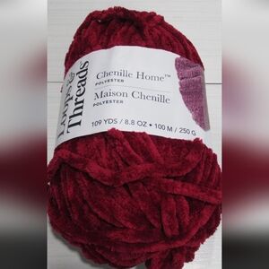 Loops & Threads Chenille Home Burgundy Yarn 100% polyester 250g